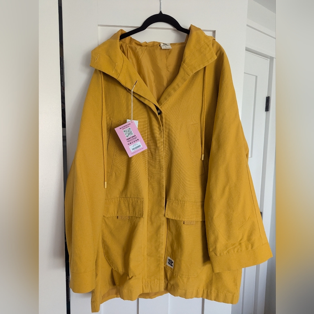 Lucy and Yak Hudson Organic Cotton Twill Hooded Jacket size L NWT